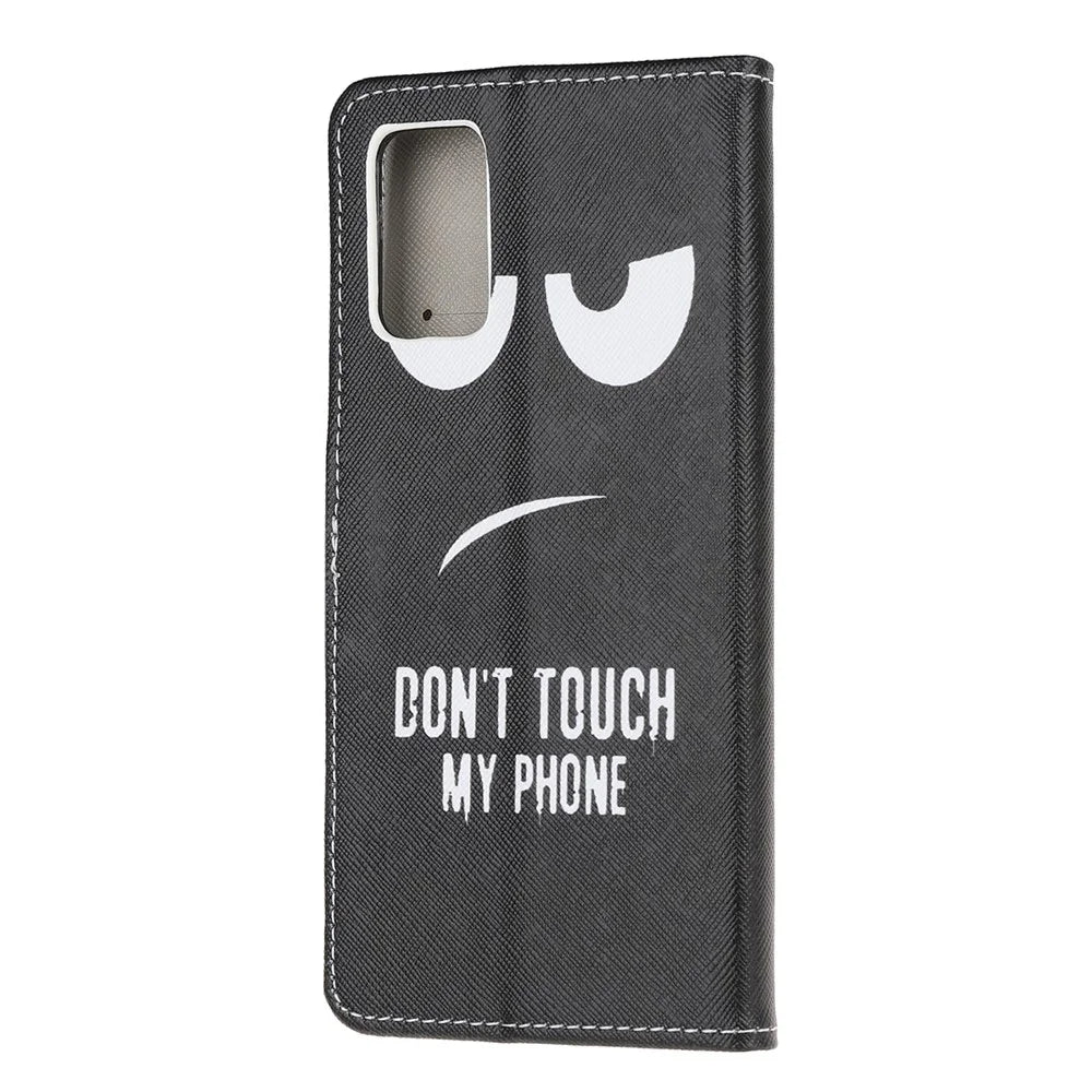 Patterned Cross Texture Leather Protector Wallet Case for Samsung Galaxy S20 Lite/S20 Fan Edition - Don't Touch My Phone - 3