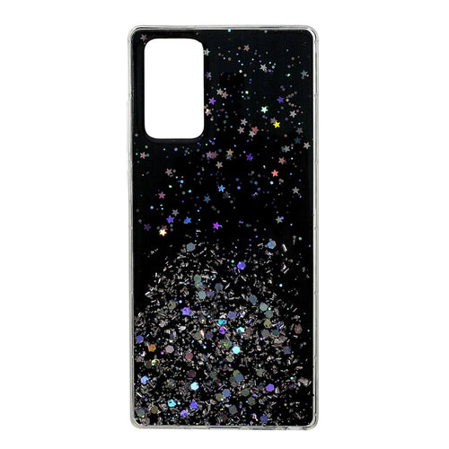 Sparkle Starry Sky Epoxy TPU Shell Case for Samsung Galaxy Note20 4G/5G - Black - 1