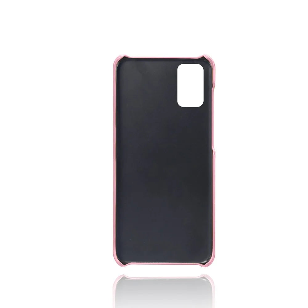 PU Leather Coated PC Cover with Double Card Slots for Samsung Galaxy M31s - Black - 2