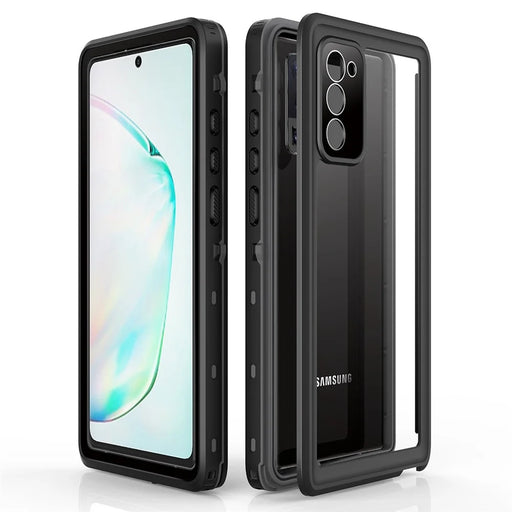 REDPEPPER for Samsung Galaxy Note20 4G/5G IP68 Waterproof Phone Case [Support Fingerprint Unlock ] [Clear Back] - Black - 2