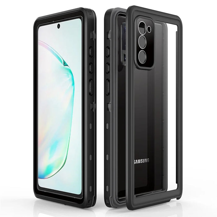 REDPEPPER for Samsung Galaxy Note20 4G/5G IP68 Waterproof Phone Case [Support Fingerprint Unlock ] [Clear Back] - Black - 2