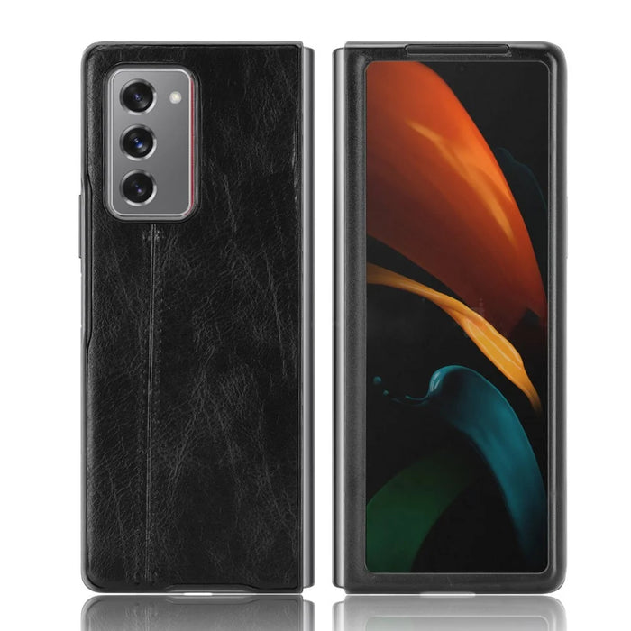 PU Leather Coated PC + TPU Shell for Samsung Galaxy Z Fold2 5G - Black - 2