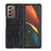 Crocodile Skin Genuine Leather Coated Hard Plastic Case for Samsung Galaxy Z Fold2 5G - Black - 1