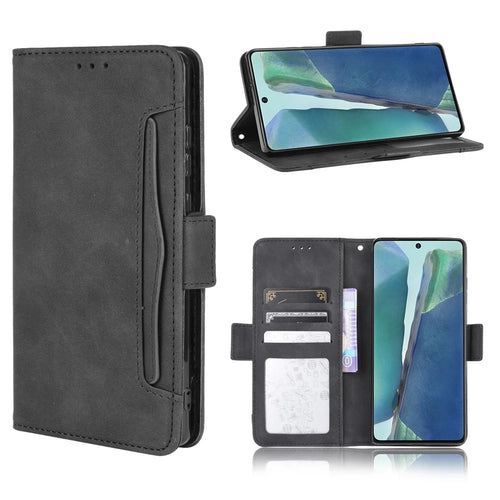 Protector Wallet Leather Stand Case for Samsung Galaxy S20 FE 4G/5G/S20 Lite/S20 FE 2022/S20 Lite Anti-Scratch Surface Leather Shell - Black - 1