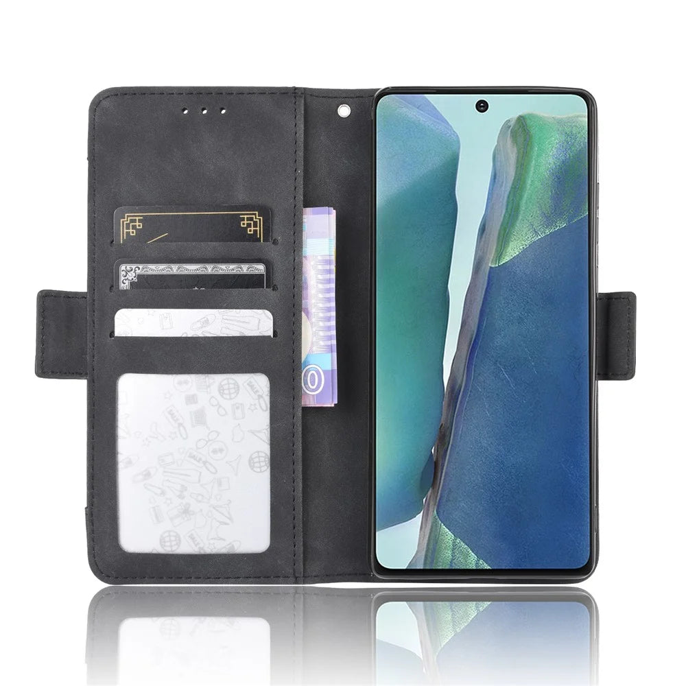 Protector Wallet Leather Stand Case for Samsung Galaxy S20 FE 4G/5G/S20 Lite/S20 FE 2022/S20 Lite Anti-Scratch Surface Leather Shell - Black - 7
