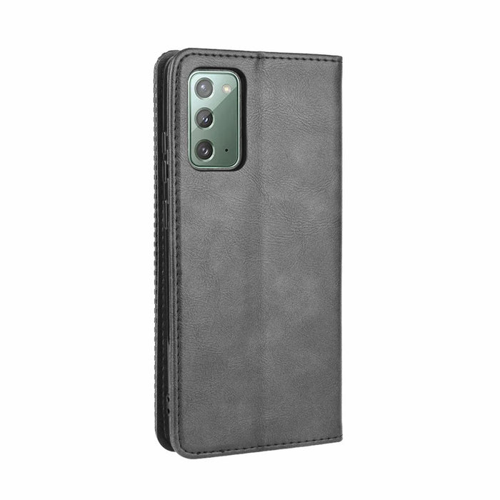 Vintage Protector Wallet Stand Leather Cover for Samsung Galaxy S20 Lite/S20 Fan Edition/FE 4G/5G - Black - 4