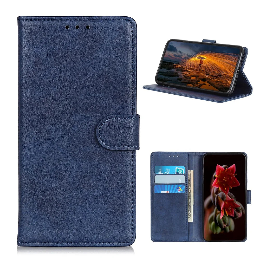 Matte Skin Leather Cover for Samsung Galaxy A42 5G - Blue - 1