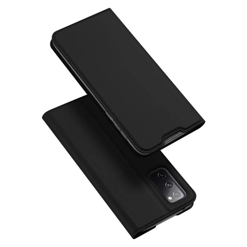 DUX DUCIS Skin Pro Series Card Slot PU Leather Phone Cover for Samsung Galaxy S20 FE 4G/5G/S20 Lite/S20 FE 2022 - Black - 1