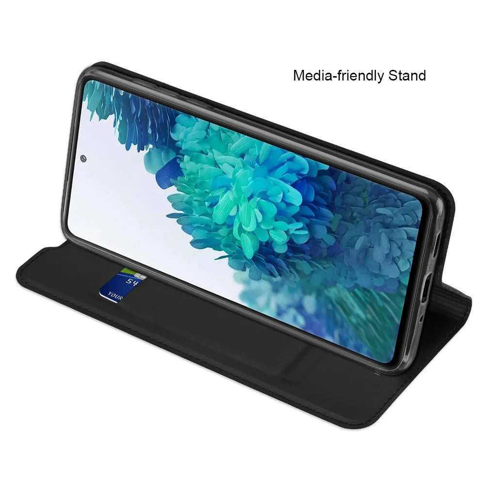 DUX DUCIS Skin Pro Series Card Slot PU Leather Phone Cover for Samsung Galaxy S20 FE 4G/5G/S20 Lite/S20 FE 2022 - Black - 3