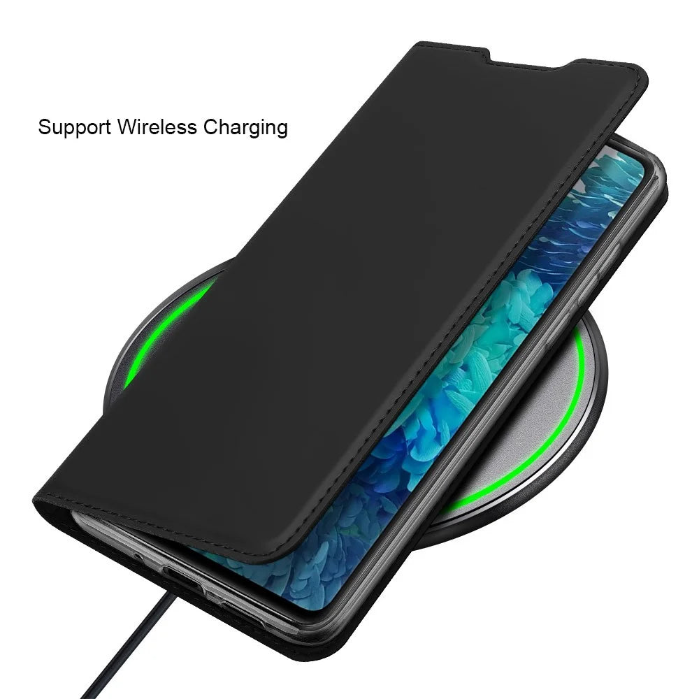 DUX DUCIS Skin Pro Series Card Slot PU Leather Phone Cover for Samsung Galaxy S20 FE 4G/5G/S20 Lite/S20 FE 2022 - Black - 4