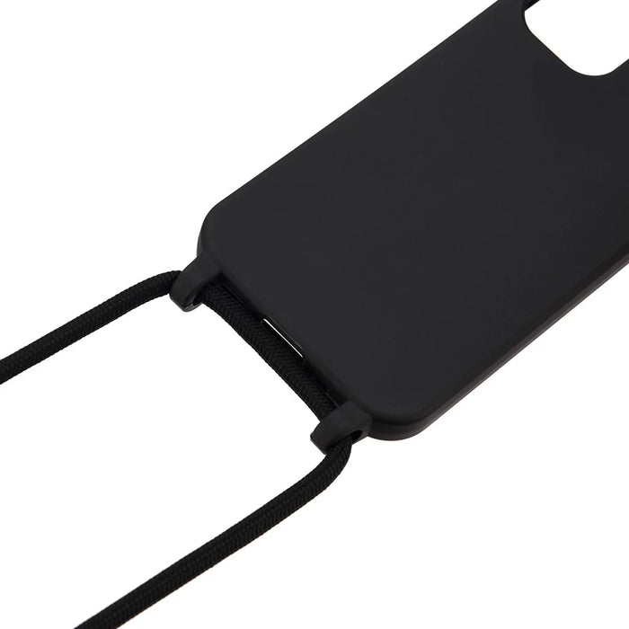 Soft TPU Case with Multi-function Lanyard for iPhone 12 /12 Pro Cover - Baby Black - 2