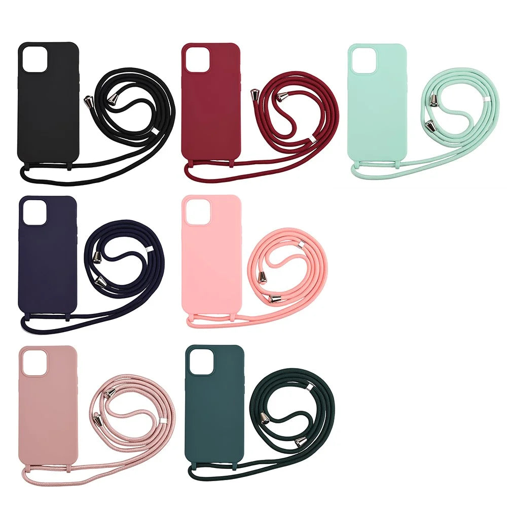 Soft TPU Case with Multi-function Lanyard for iPhone 12 Pro Max Phone Cover - Black - 4