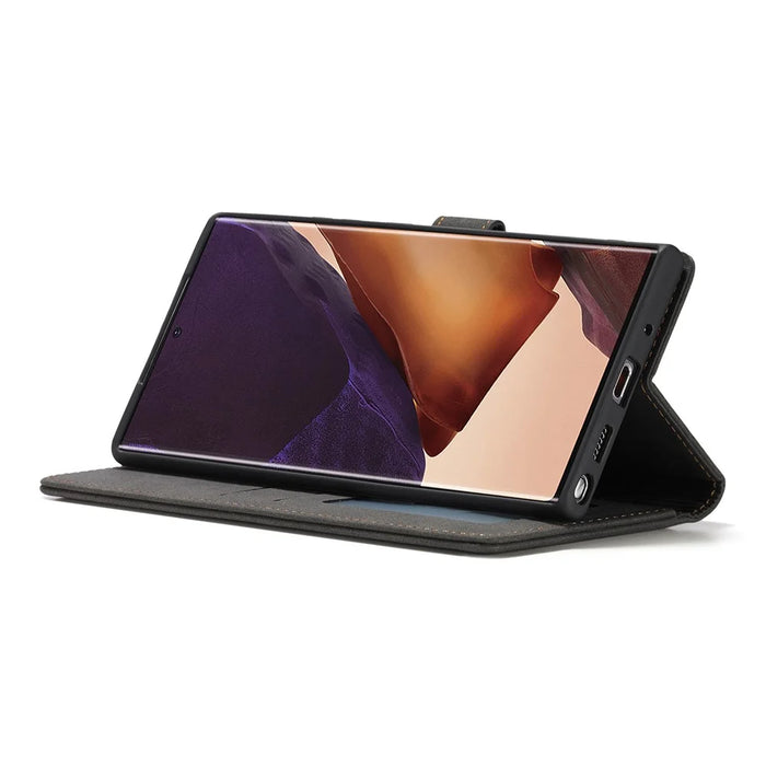 FORWENW F1 Series Leather Wallet Stand Cover Case for Samsung Galaxy Note20 4G/5G - Black - 2