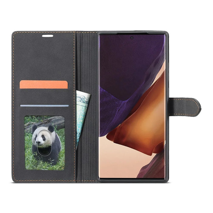 FORWENW F1 Series Leather Wallet Stand Cover Case for Samsung Galaxy Note20 4G/5G - Black - 3