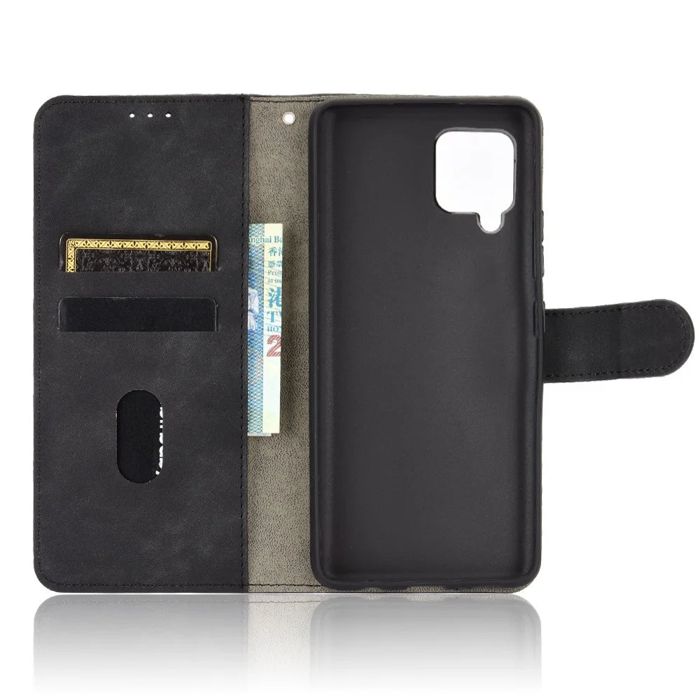 Skin-touch Leather Case for Samsung Galaxy A42 5G - Black - 2