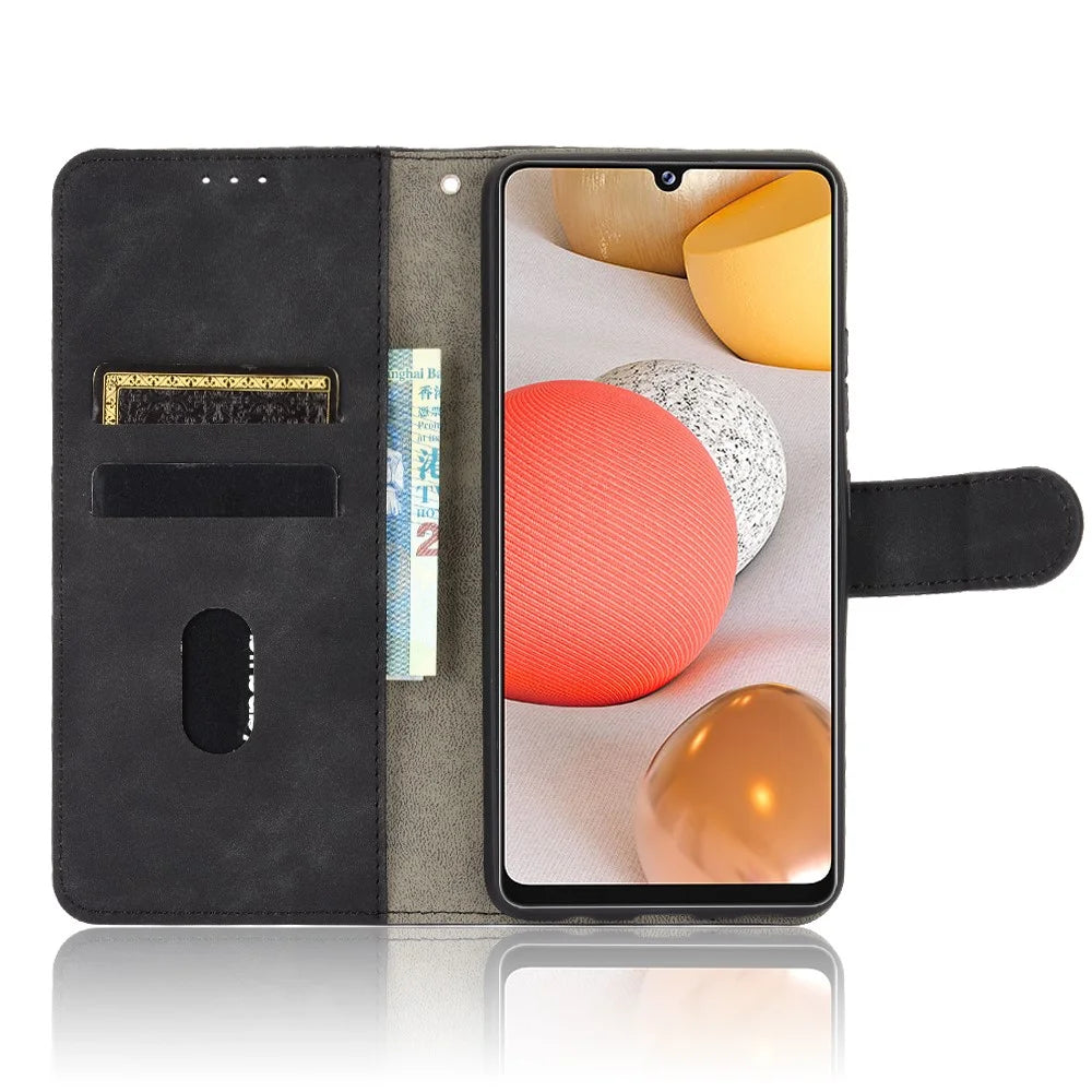 Skin-touch Leather Case for Samsung Galaxy A42 5G - Black - 3