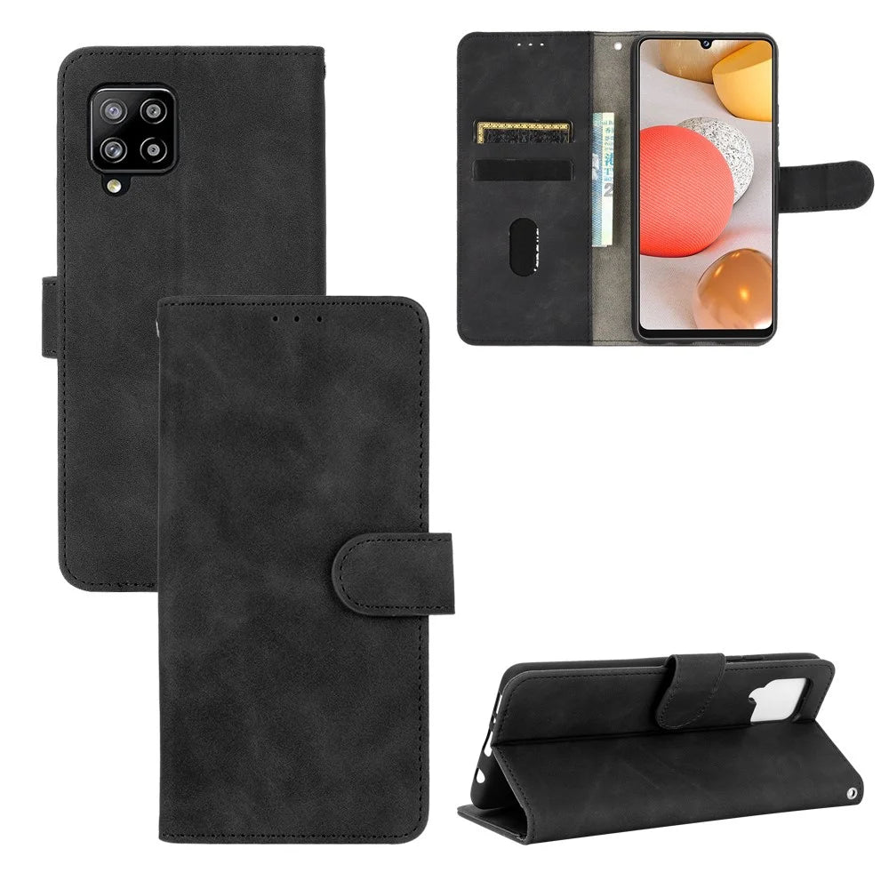 Skin-touch Leather Case for Samsung Galaxy A42 5G - Black - 7