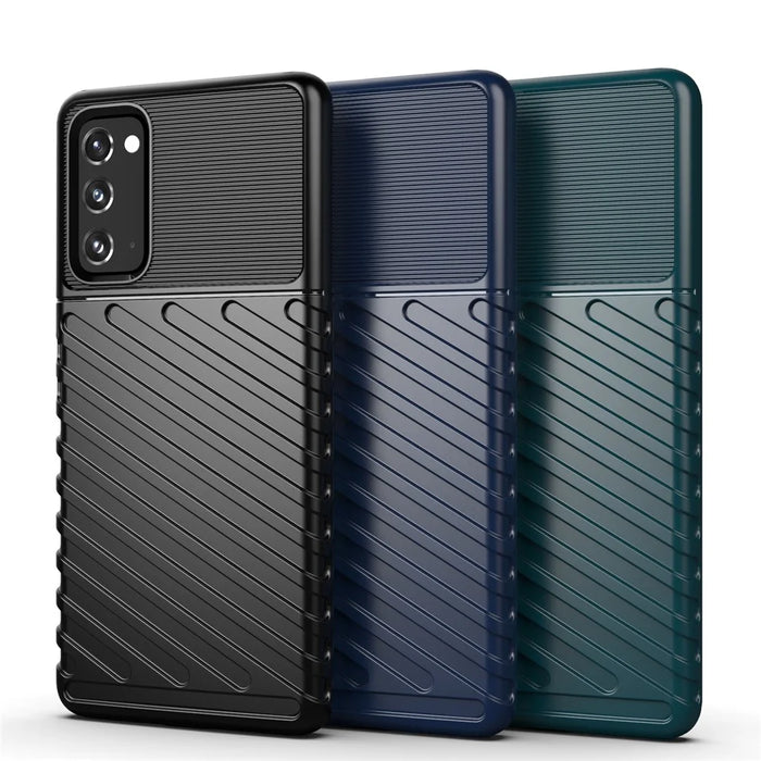 Thunder Series Twill Texture Soft TPU Phone Case for Samsung Galaxy S20 FE 4G/5G/S20 Lite/S20 FE 2022 - Black - 2