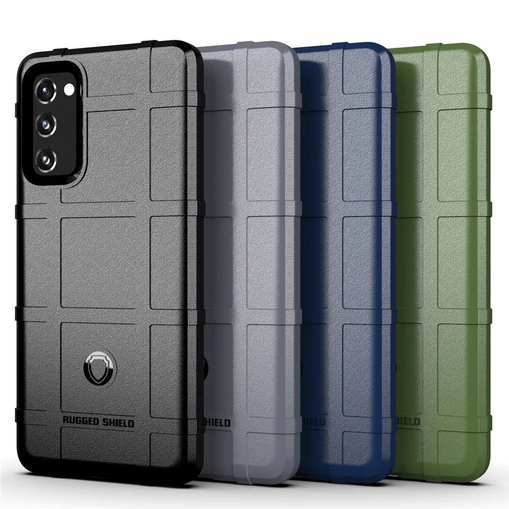 Shock-proof Rugged Square Grid Skin TPU Back Shell for Samsung Galaxy S20 FE 4G/5G/S20 Lite/S20 FE 2022 - Black - 2