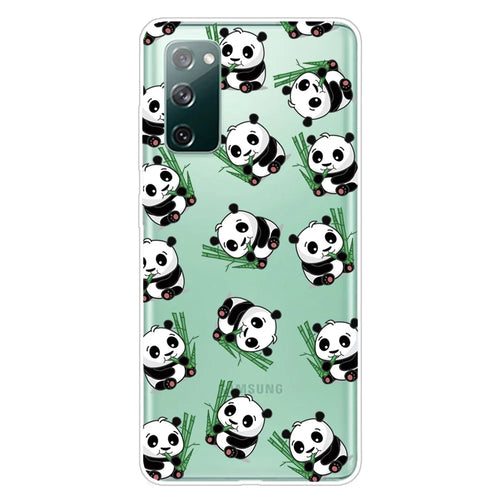 Printing Skin IMD TPU Cover for Samsung Galaxy S20 FE 4G/5G/S20 Lite/S20 FE 2022 - Pandas Eating Bamboos - 1