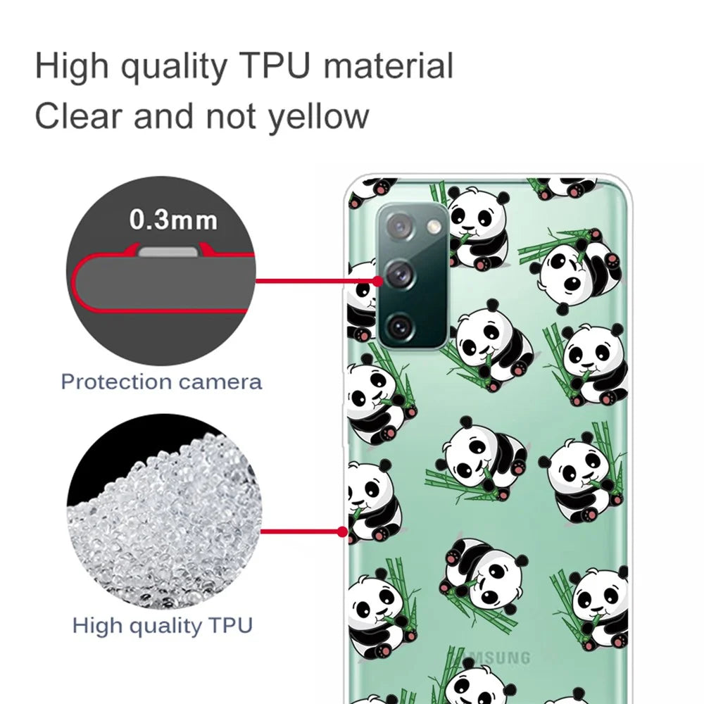 Printing Skin IMD TPU Cover for Samsung Galaxy S20 FE 4G/5G/S20 Lite/S20 FE 2022 - Pandas Eating Bamboos - 2