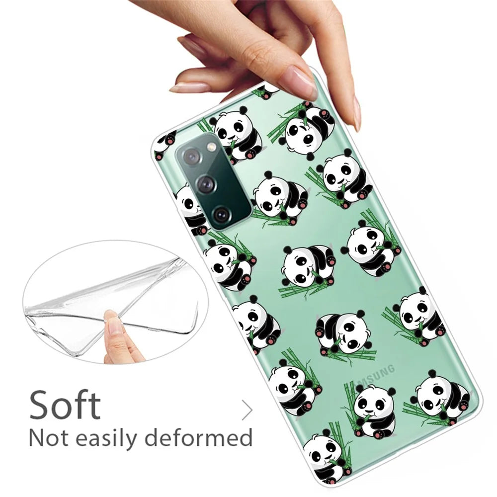 Printing Skin IMD TPU Cover for Samsung Galaxy S20 FE 4G/5G/S20 Lite/S20 FE 2022 - Pandas Eating Bamboos - 3