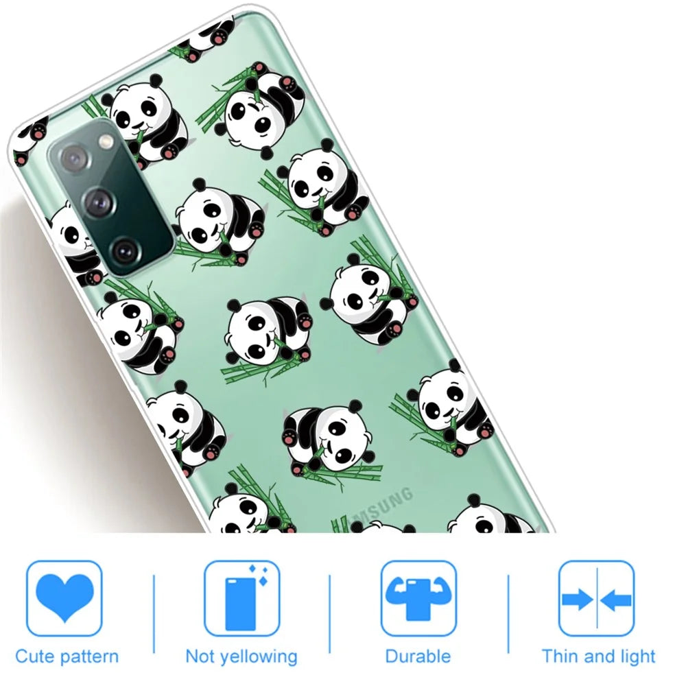 Printing Skin IMD TPU Cover for Samsung Galaxy S20 FE 4G/5G/S20 Lite/S20 FE 2022 - Pandas Eating Bamboos - 4
