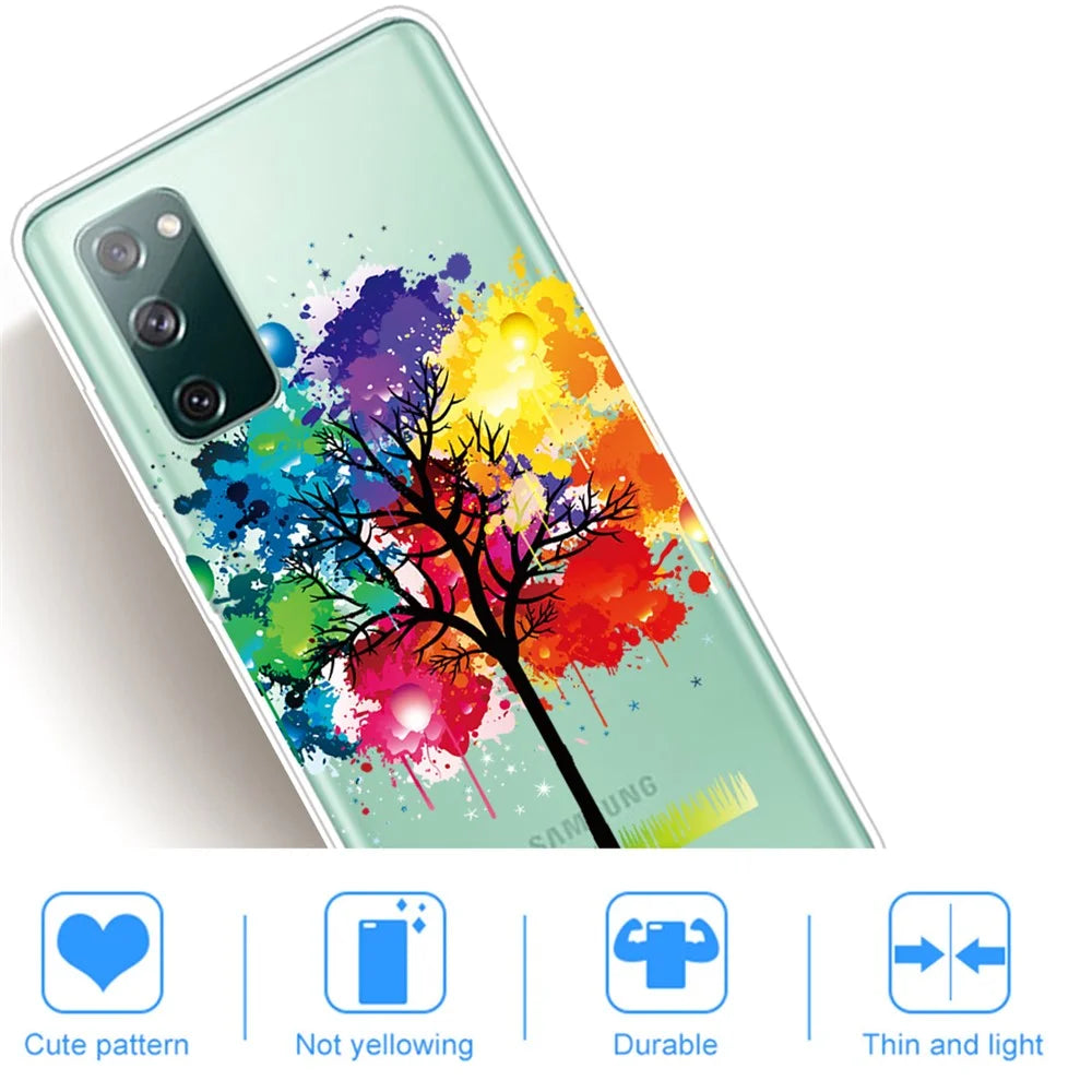 For Samsung Galaxy S20 FE 4G/5G/S20 Lite/S20 FE 2022 Phone Case Pattern Printed IMD TPU Phone Protector - Colorful Tree - 2
