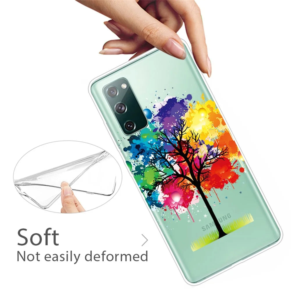 For Samsung Galaxy S20 FE 4G/5G/S20 Lite/S20 FE 2022 Phone Case Pattern Printed IMD TPU Phone Protector - Colorful Tree - 3