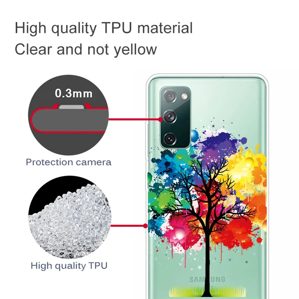 For Samsung Galaxy S20 FE 4G/5G/S20 Lite/S20 FE 2022 Phone Case Pattern Printed IMD TPU Phone Protector - Colorful Tree - 4