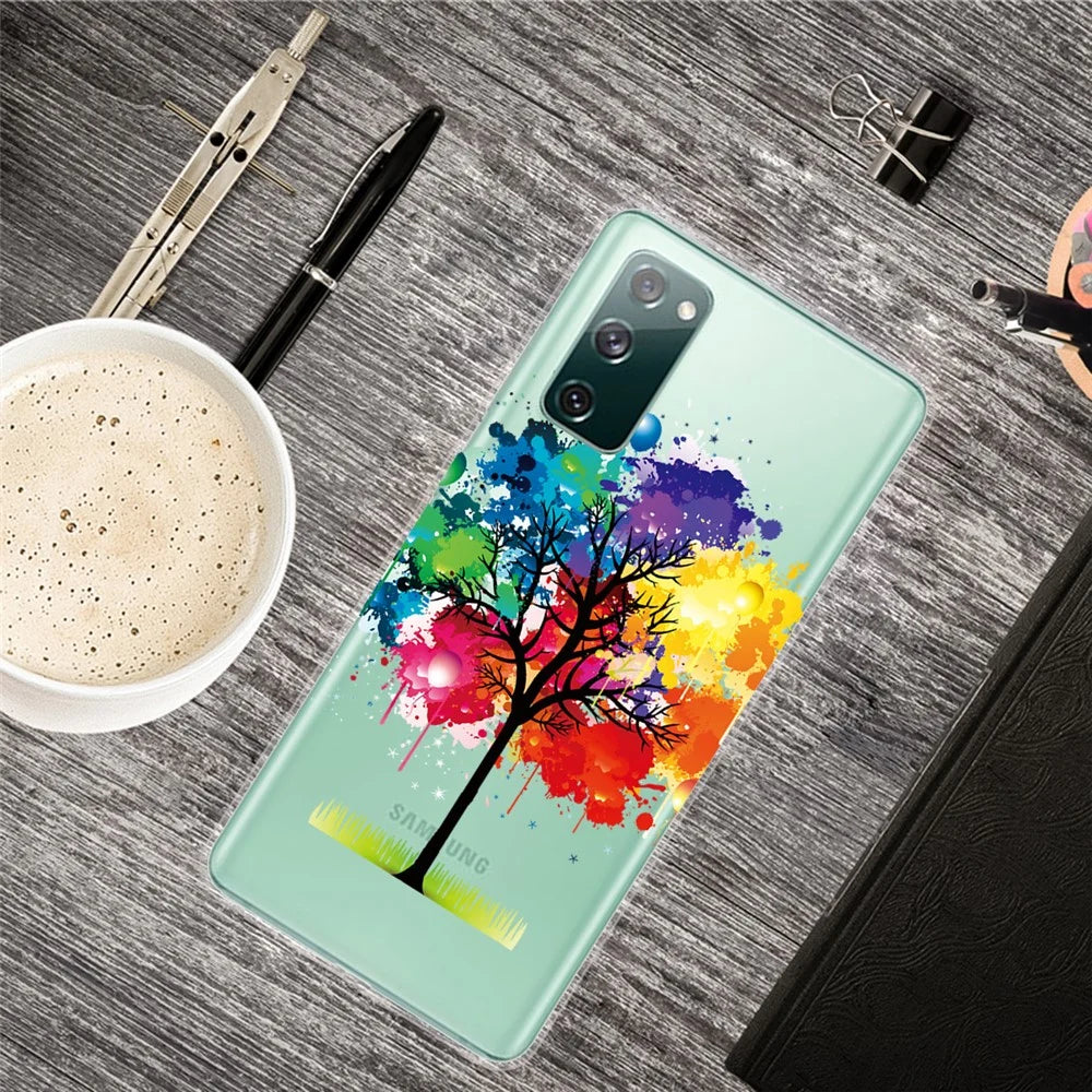 For Samsung Galaxy S20 FE 4G/5G/S20 Lite/S20 FE 2022 Phone Case Pattern Printed IMD TPU Phone Protector - Colorful Tree - 5