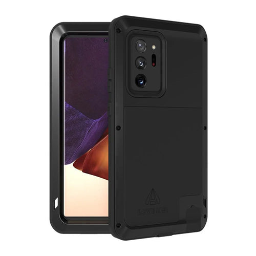 LOVE MEI for Samsung Galaxy Note20 Ultra / Note20 Ultra 5G Metal Case Shockproof Dropproof Dustproof Phone Cover (without Tempered Glass) - Black - 1