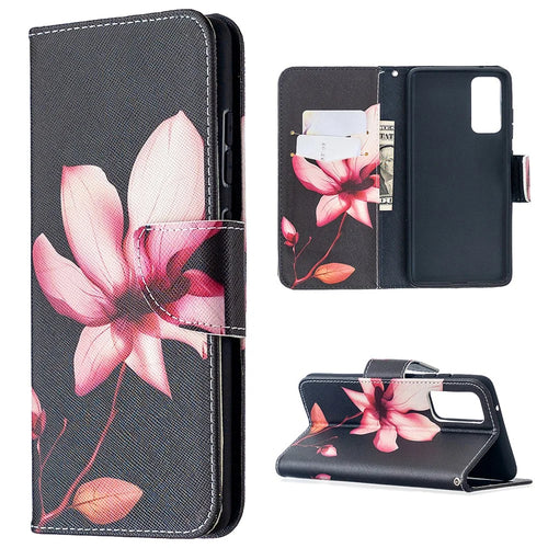 Pattern Printing Case Wallet Stand Leather Cover Protector for Samsung Galaxy S20 FE 4G/FE 5G/S20 Lite/S20 FE 2022 - Pink Flower - 1