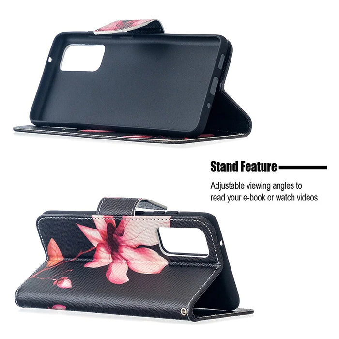Pattern Printing Case Wallet Stand Leather Cover Protector for Samsung Galaxy S20 FE 4G/FE 5G/S20 Lite/S20 FE 2022 - Pink Flower - 5