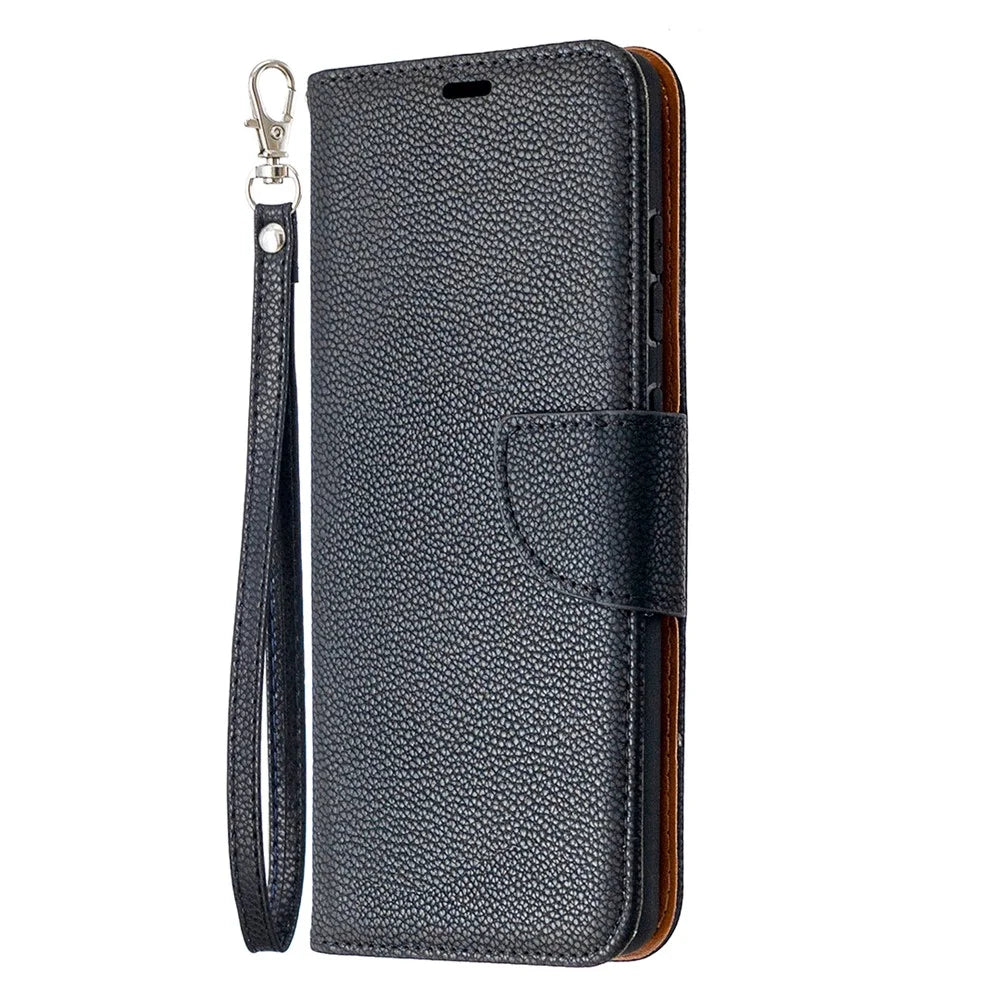 Litchi Surface with Wallet Leather Stand Case for Samsung Galaxy S20 FE 4G/FE 5G/S20 Lite/S20 FE 2022 - Black - 2