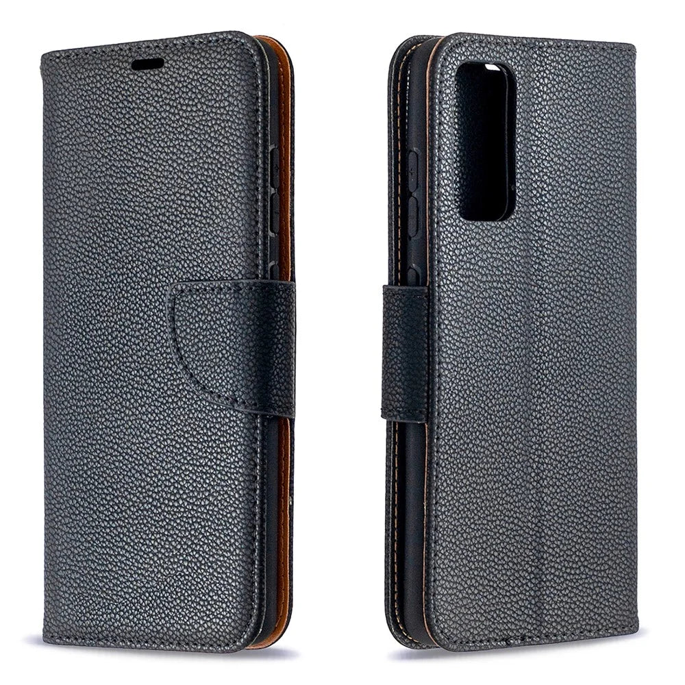 Litchi Surface with Wallet Leather Stand Case for Samsung Galaxy S20 FE 4G/FE 5G/S20 Lite/S20 FE 2022 - Black - 4