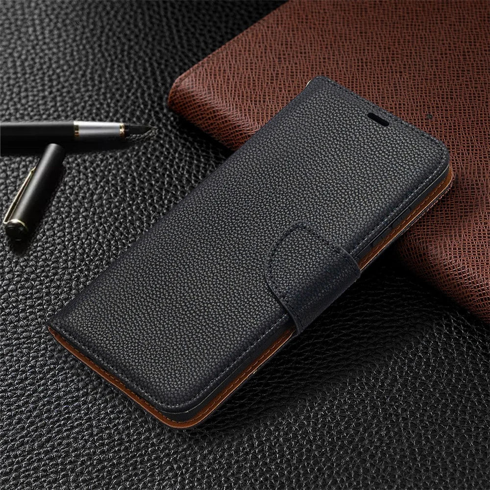 Litchi Surface with Wallet Leather Stand Case for Samsung Galaxy S20 FE 4G/FE 5G/S20 Lite/S20 FE 2022 - Black - 7