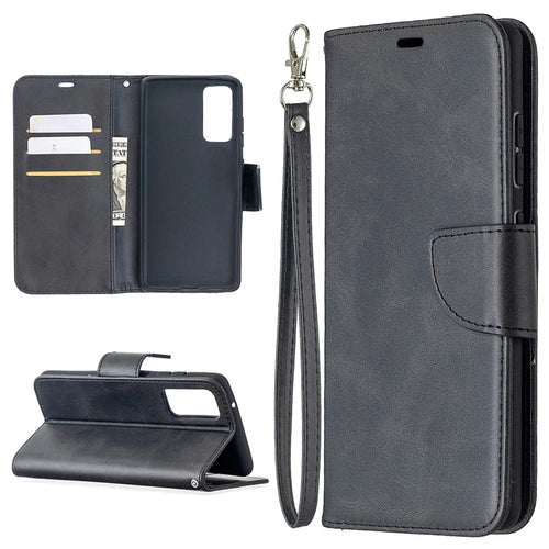 PU Leather Wallet Stand Phone Case for Samsung Galaxy S20 FE 4G/FE 5G/S20 Lite/S20 FE 2022 - Black - 1