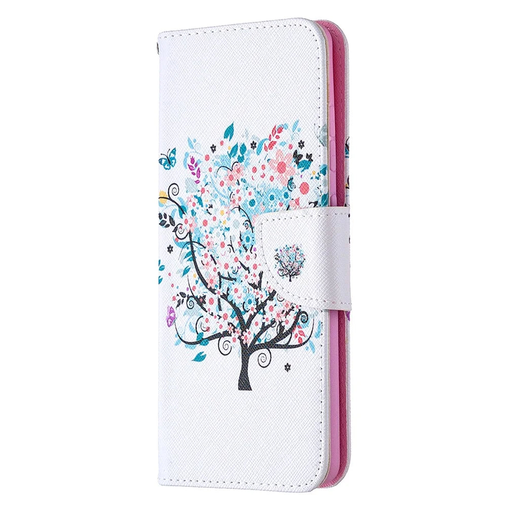 Pattern Printing Leather Wallet Protective Shell for Samsung Galaxy S20 FE 4G/FE 5G/S20 Lite/S20 FE 2022 - Flower Tree - 3