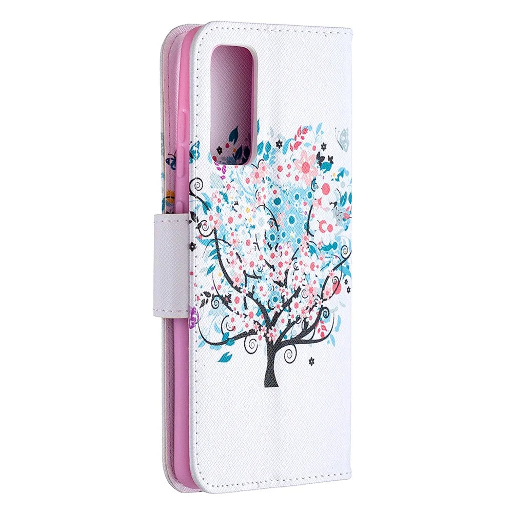 Pattern Printing Leather Wallet Protective Shell for Samsung Galaxy S20 FE 4G/FE 5G/S20 Lite/S20 FE 2022 - Flower Tree - 4