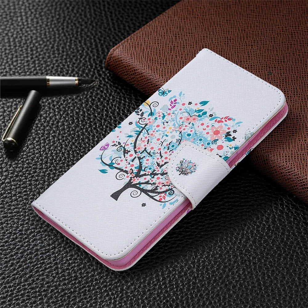 Pattern Printing Leather Wallet Protective Shell for Samsung Galaxy S20 FE 4G/FE 5G/S20 Lite/S20 FE 2022 - Flower Tree - 7