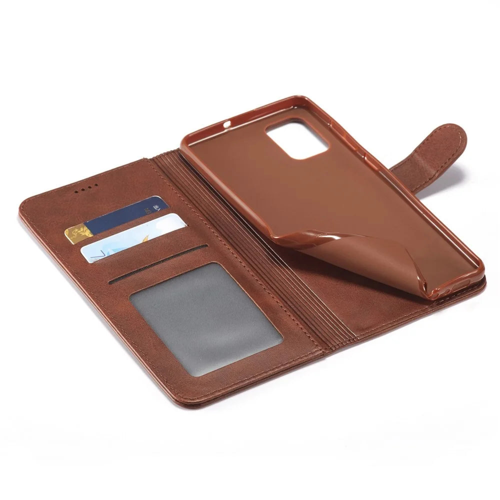LC.IMEEKE Leather Wallet Stand Case with Reserved Front Cutout for Samsung Galaxy S20 FE 4G/FE 5G/S20 Lite/S20 FE 2022 - Coffee - 6
