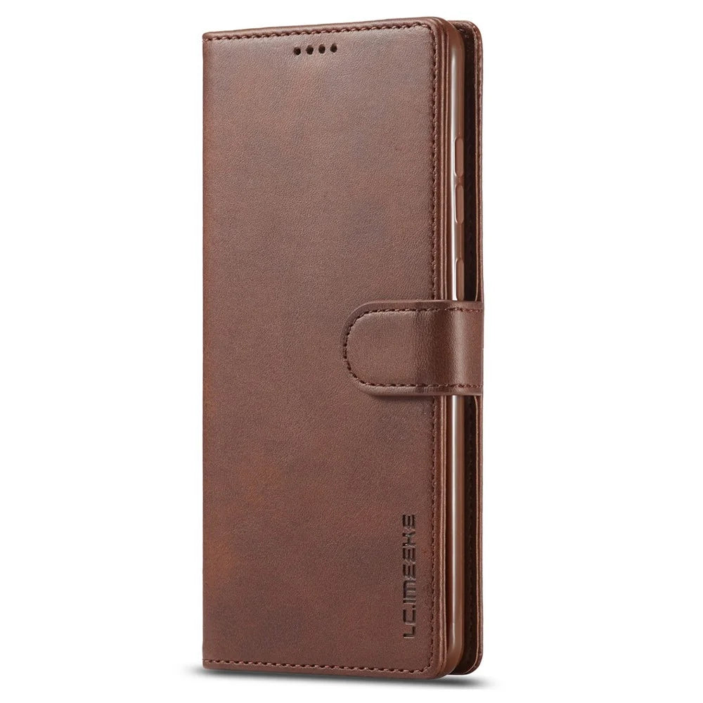 LC.IMEEKE Leather Wallet Stand Case with Reserved Front Cutout for Samsung Galaxy S20 FE 4G/FE 5G/S20 Lite/S20 FE 2022 - Coffee - 7