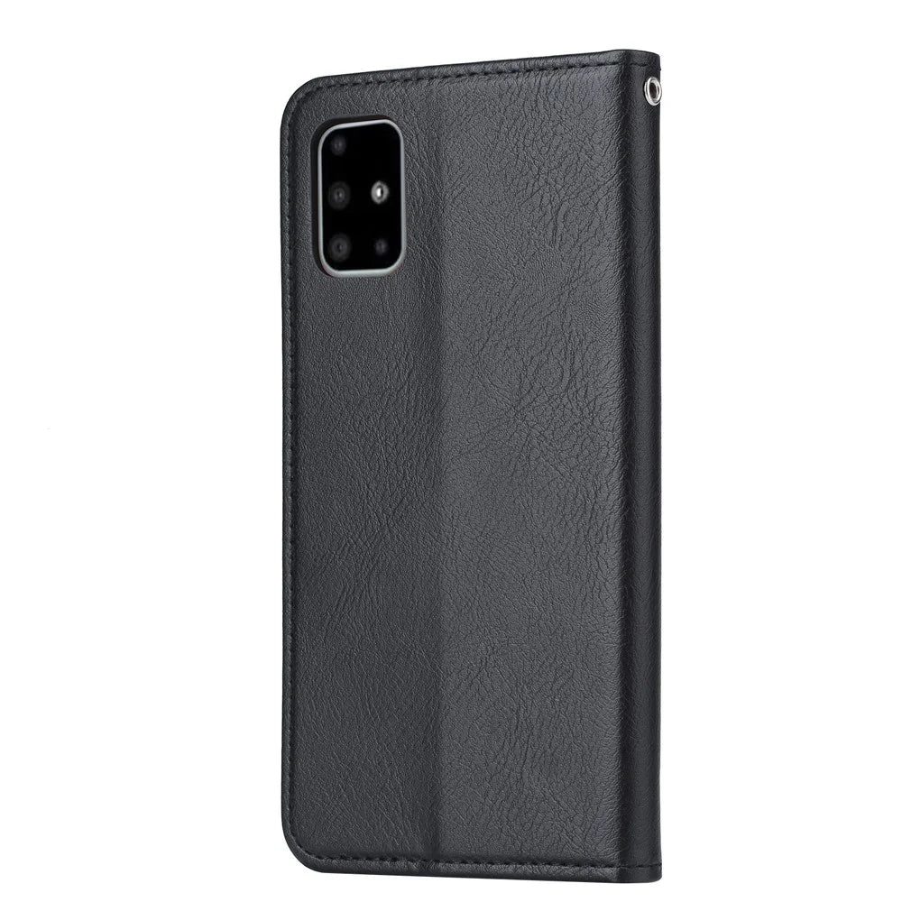 Auto-absorbed Wallet Stand Leather Protector Cover for Samsung Galaxy S20 FE 4G/FE 5G/S20 Lite/S20 FE 2022 - Black - 2