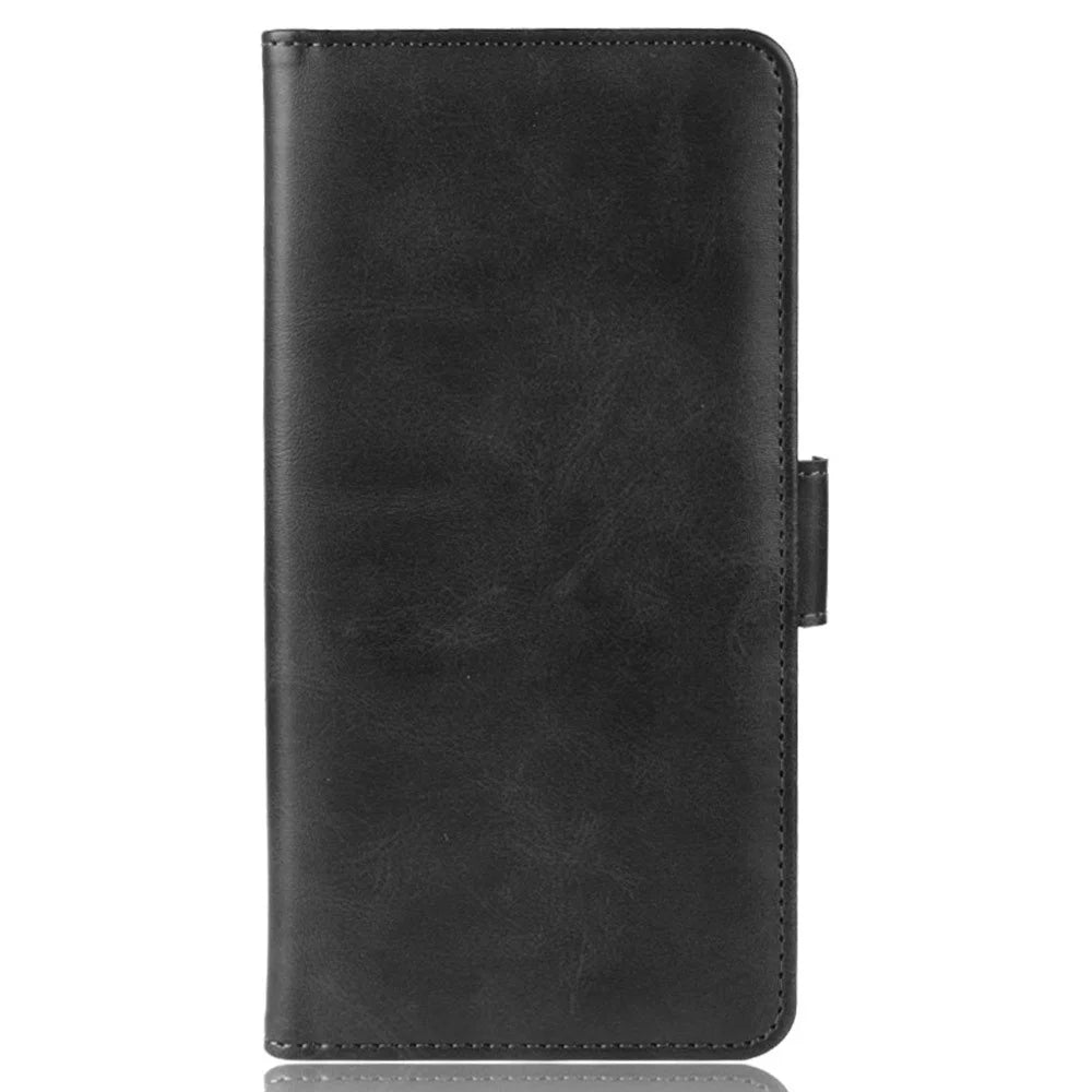 Double Clasp Flip Leather Shell for Samsung Galaxy S20 FE 4G / FE 5G / S20 Lite / S20 FE 2022 with Wallet Stand Design - Black - 6