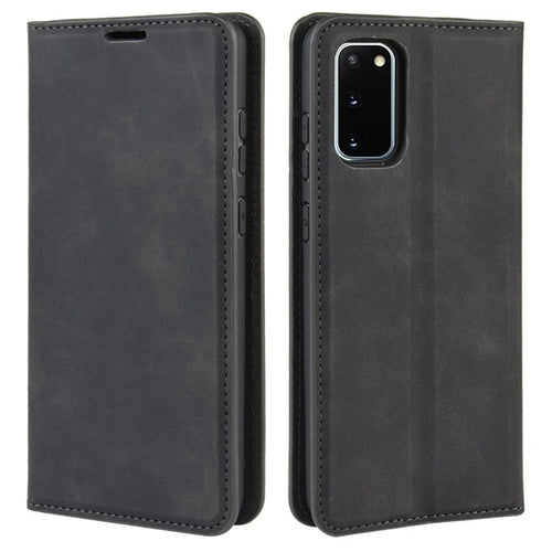 Silky Touch Leather Shell Case for Samsung Galaxy S20 FE 4G / FE 5G / S20 Lite / S20 FE 2022 - Black - 1