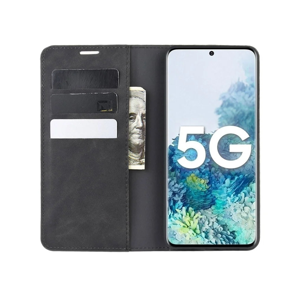 Silky Touch Leather Shell Case for Samsung Galaxy S20 FE 4G / FE 5G / S20 Lite / S20 FE 2022 - Black - 2