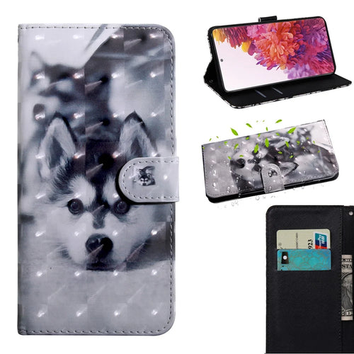 Light Spot Decor Pattern Printing Wallet Stand Leather Cover Case for Samsung Galaxy S20 FE 4G/FE 5G/S20 Lite/S20 FE 2022 - Wolf - 1