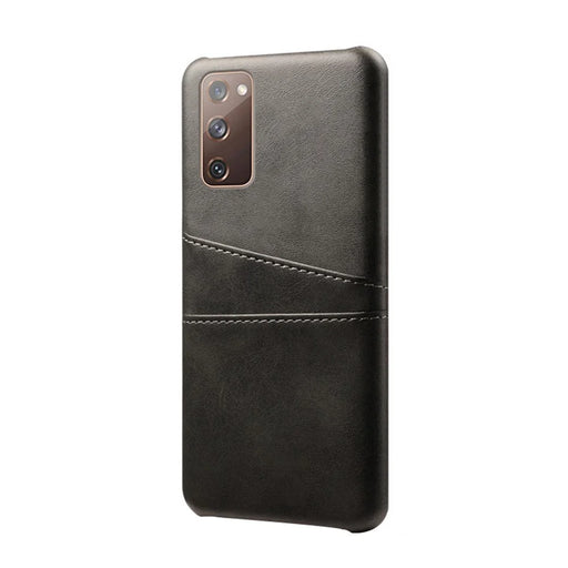 for Samsung Galaxy S20 FE 4G / FE 5G / S20 Lite / S20 FE 2022 PU Leather + Plastic Shell with Card Holder Slots - Black - 2