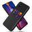 Card Slot Shell Cloth + PU Leather + PC Hybrid Case for Samsung Galaxy M51 (Side Fingerprint) - Black - 1
